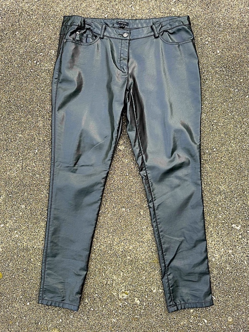 I HEART RONSON Black Faux Leather Slim Fit Pants Size 12